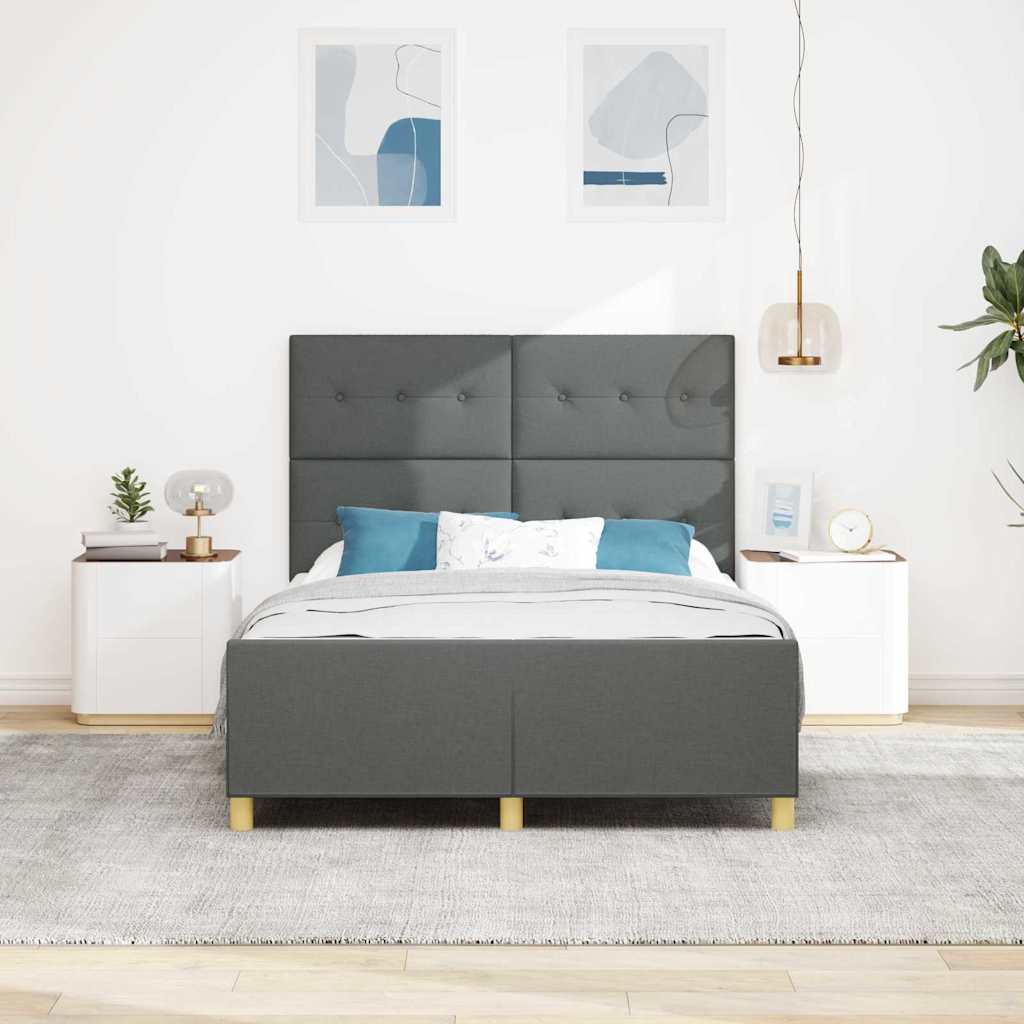 Struttura del letto Grigio scuro 160 x 200 cm Tessuto | homemem39