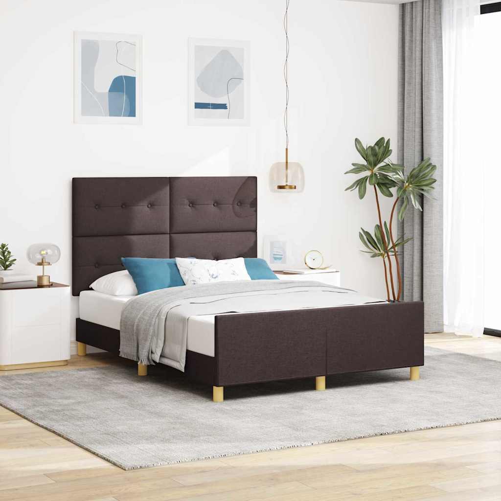 Struttura del letto Marrone scuro 160 x 200 cm Tessuto | homemem39
