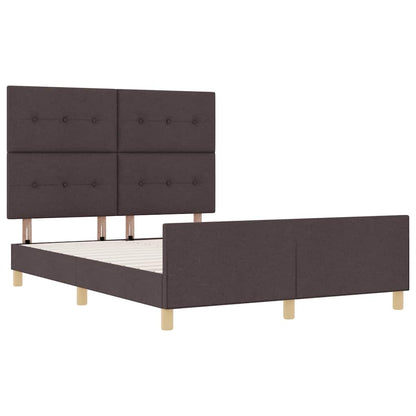 Struttura del letto Marrone scuro 160 x 200 cm Tessuto | homemem39