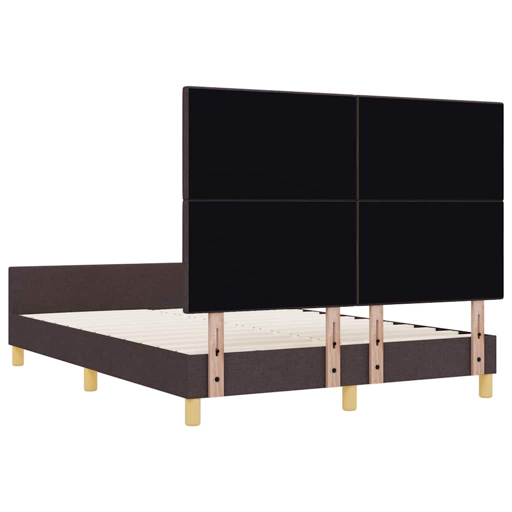 Struttura del letto Marrone scuro 160 x 200 cm Tessuto | homemem39