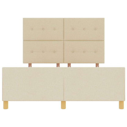 Struttura del letto con testiera Crema 160 x 200 cm Tessuto