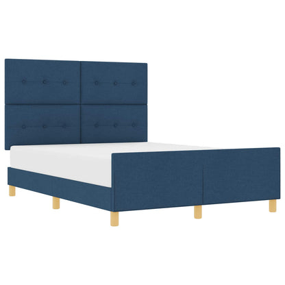 Struttura del letto con testiera Blu 160 x 200 cm Tessuto | homemem39