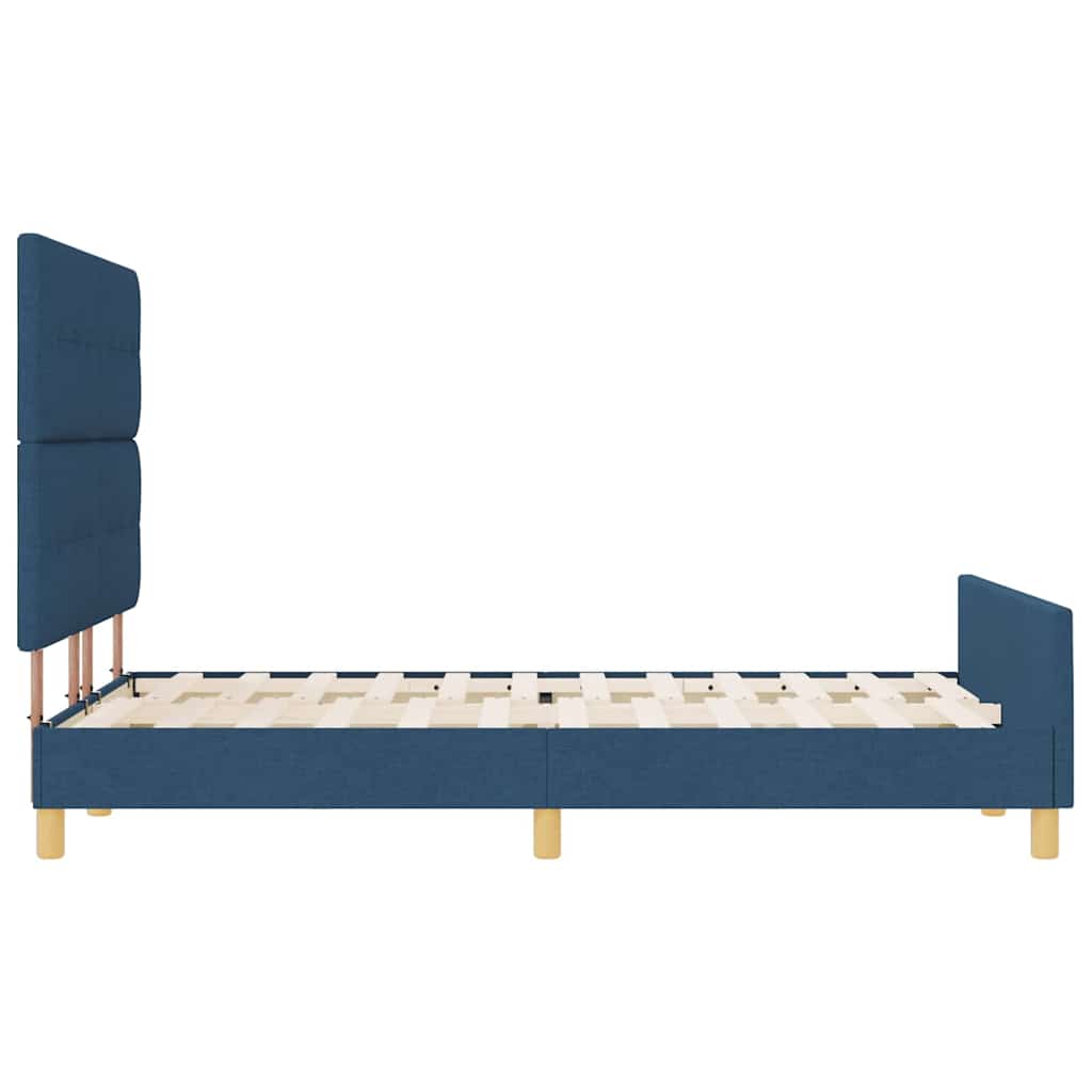 Struttura del letto con testiera Blu 160 x 200 cm Tessuto | homemem39