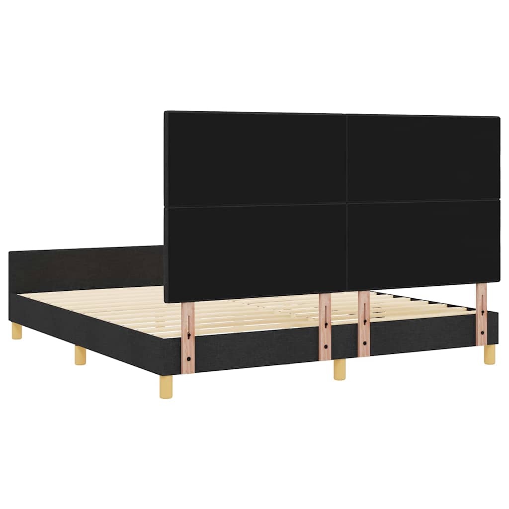 Struttura del letto con testiera Nero 180 x 200 cm Tessuto | homemem39