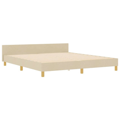 Struttura del letto con testiera Crema 180 x 200 cm Tessuto | homemem39