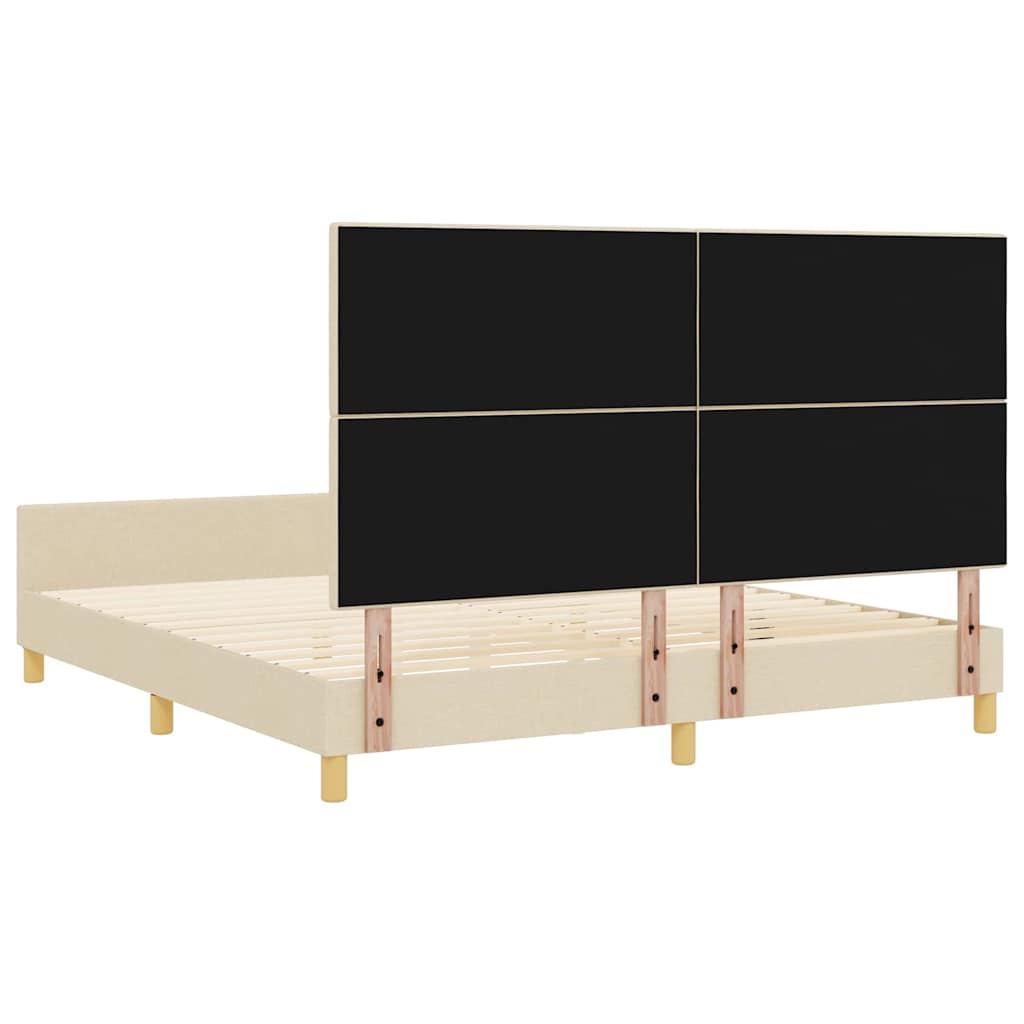 Struttura del letto con testiera Crema 180 x 200 cm Tessuto | homemem39