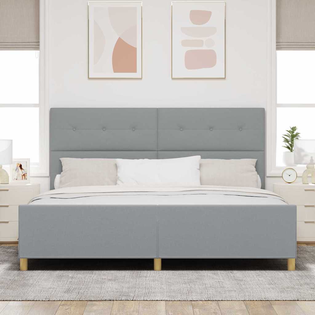 Struttura del letto Grigio chiaro 200 x 200 cm Tessuto - homemem39