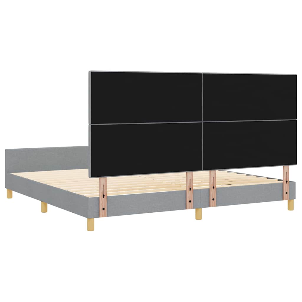 Struttura del letto Grigio chiaro 200 x 200 cm Tessuto - homemem39