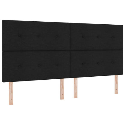 Struttura del letto con testiera Nero 200 x 200 cm Tessuto | homemem39