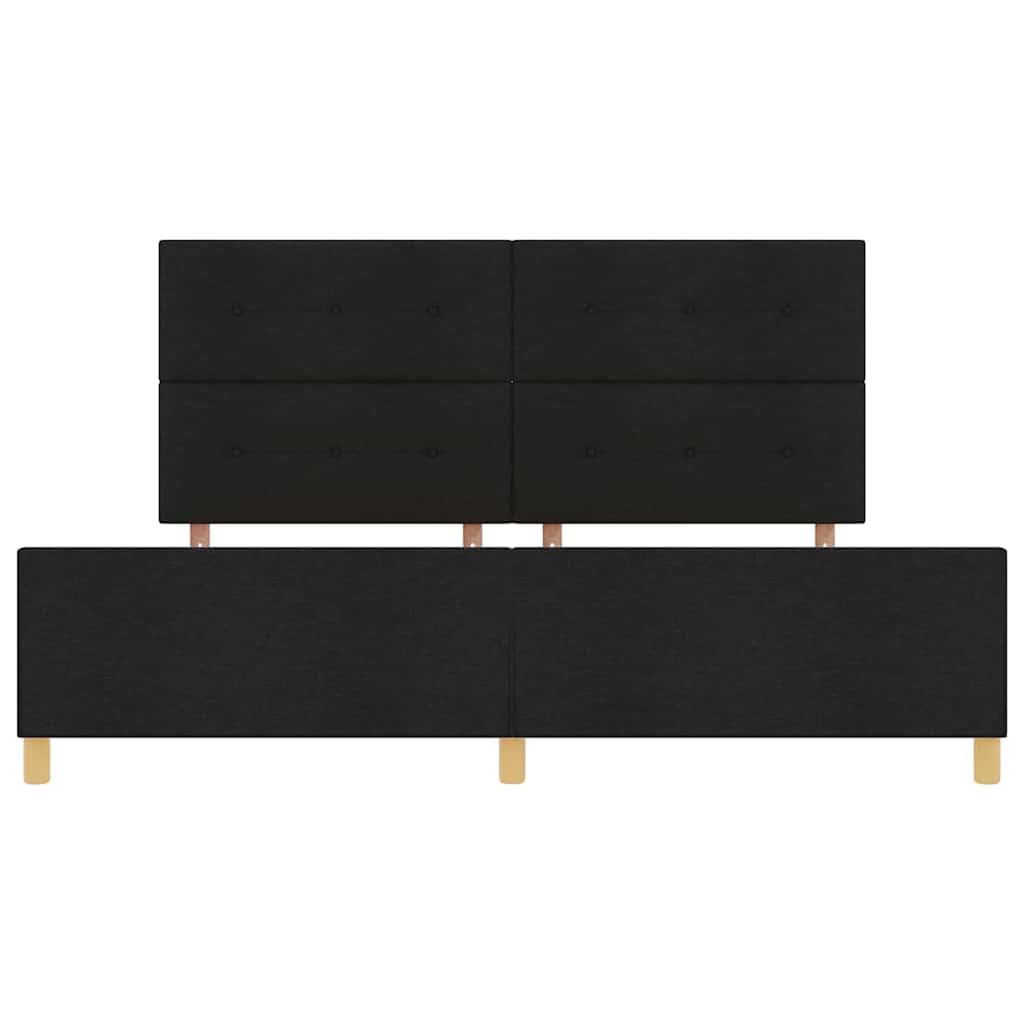Struttura del letto con testiera Nero 200 x 200 cm Tessuto - homemem39