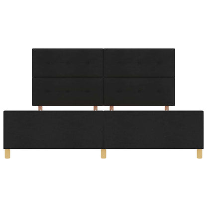 Struttura del letto con testiera Nero 200 x 200 cm Tessuto - homemem39