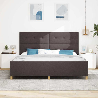 Struttura del letto Marrone scuro 200 x 200 cm Tessuto | homemem39