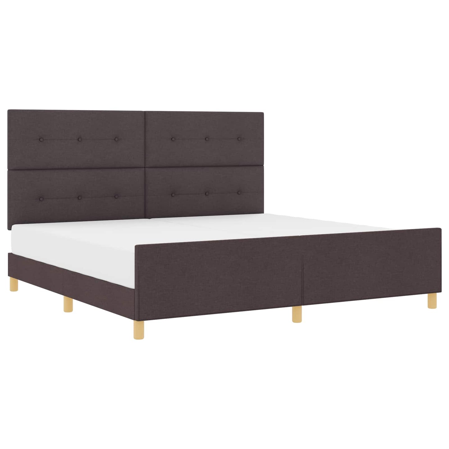 Struttura del letto Marrone scuro 200 x 200 cm Tessuto | homemem39