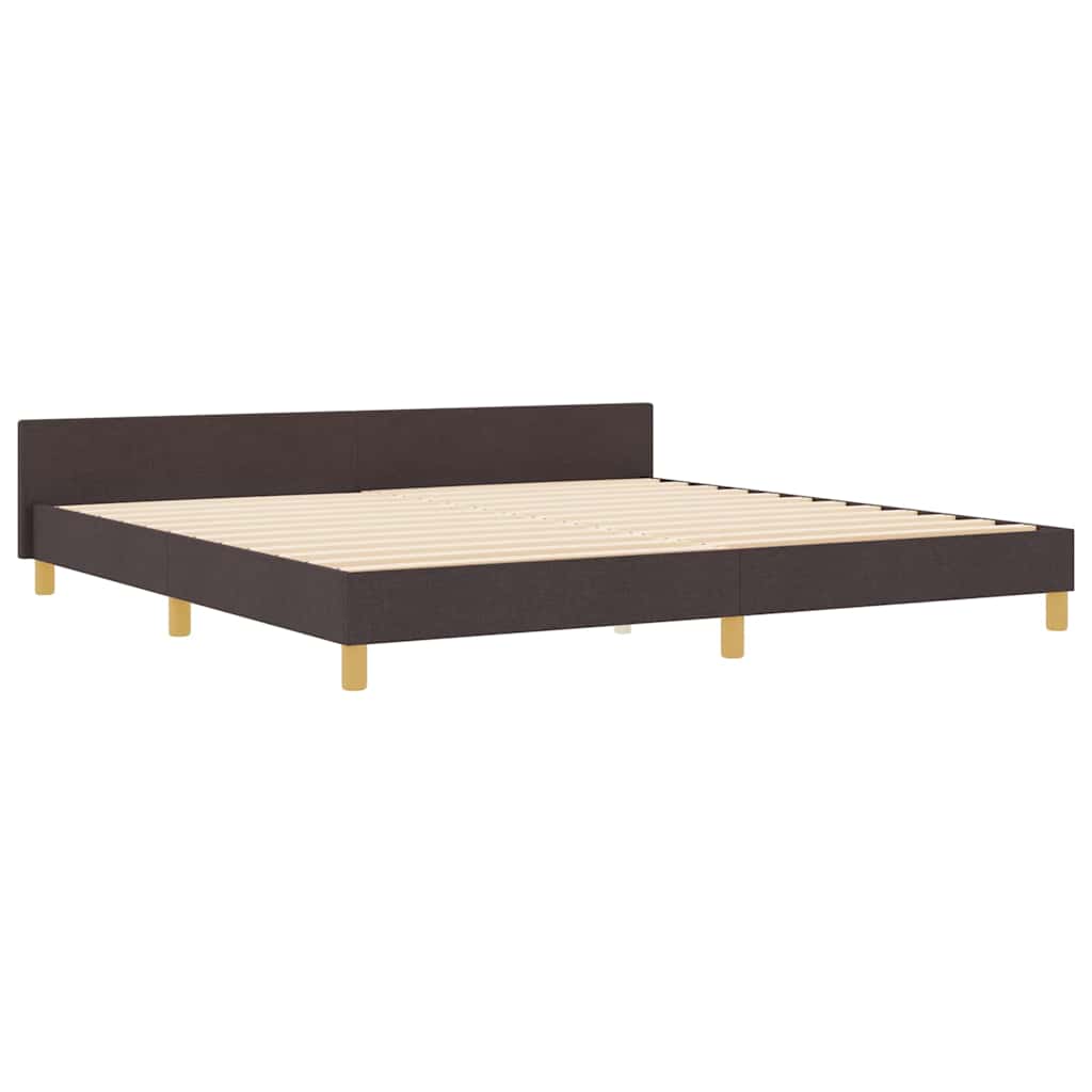 Struttura del letto Marrone scuro 200 x 200 cm Tessuto | homemem39