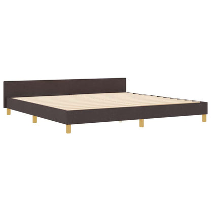 Struttura del letto Marrone scuro 200 x 200 cm Tessuto | homemem39