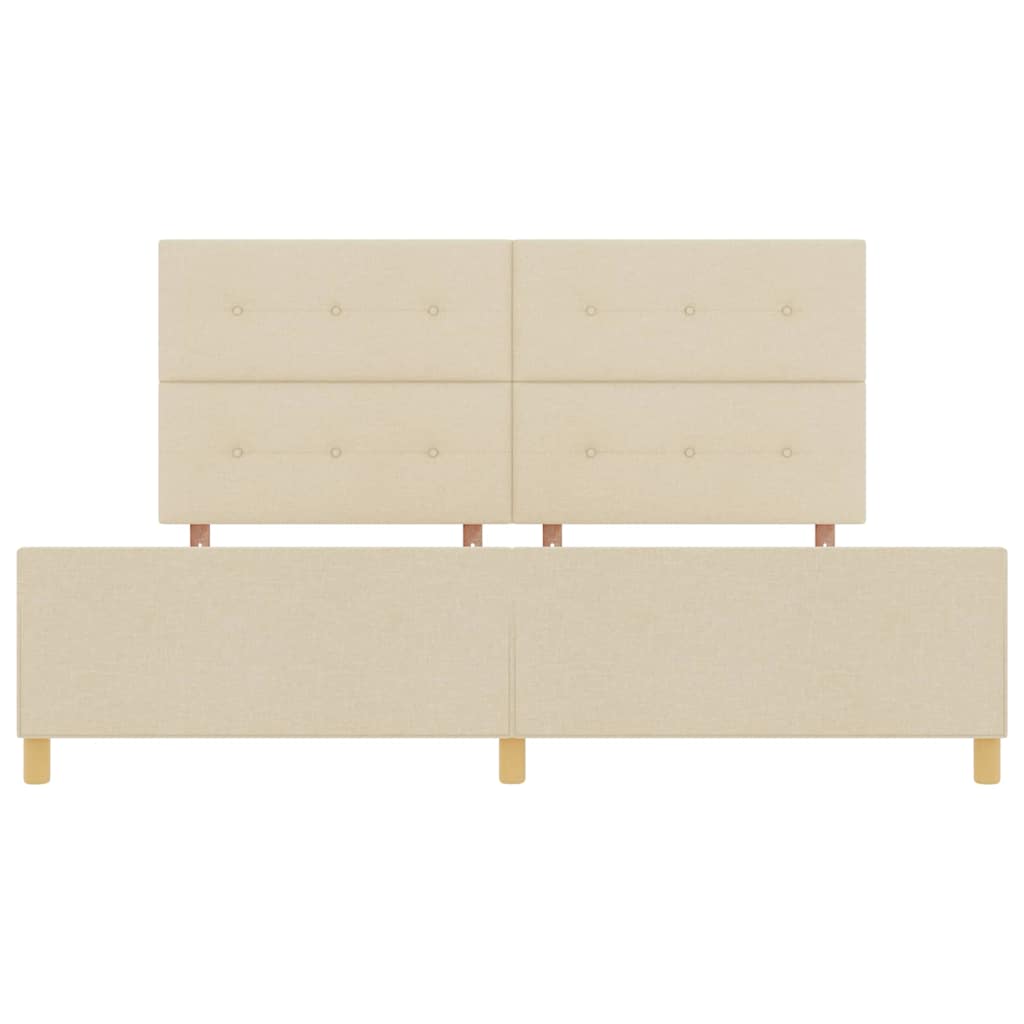 Struttura del letto con testiera Crema 200 x 200 cm Tessuto