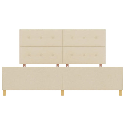 Struttura del letto con testiera Crema 200 x 200 cm Tessuto