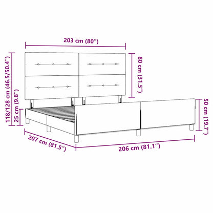 Struttura del letto con testiera Blu 200 x 200 cm Tessuto | homemem39