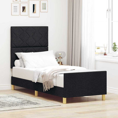 Struttura del letto con testiera Nero 80 x 200 cm Tessuto