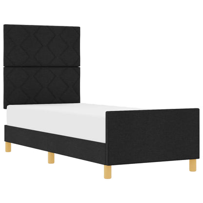 Struttura del letto con testiera Nero 80 x 200 cm Tessuto