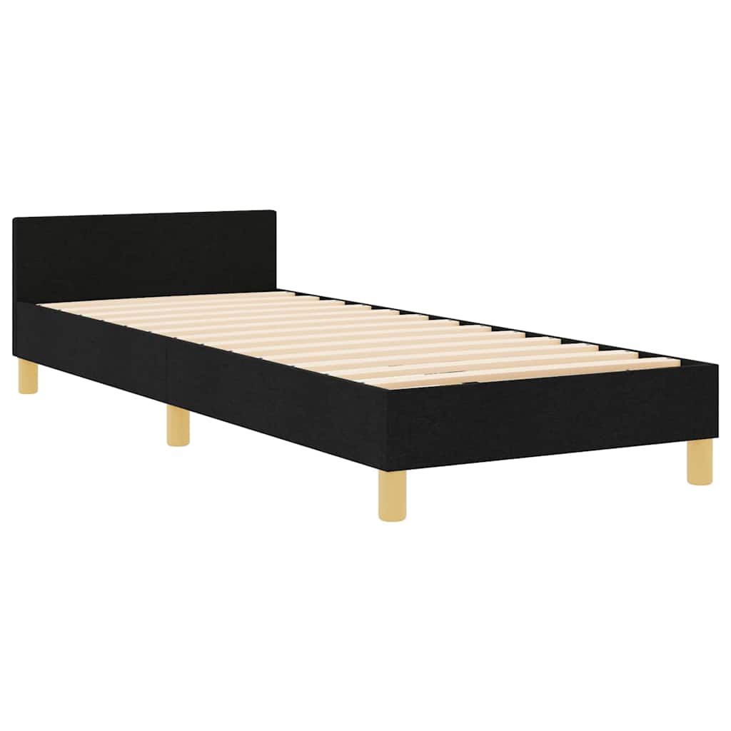 Struttura del letto con testiera Nero 80 x 200 cm Tessuto