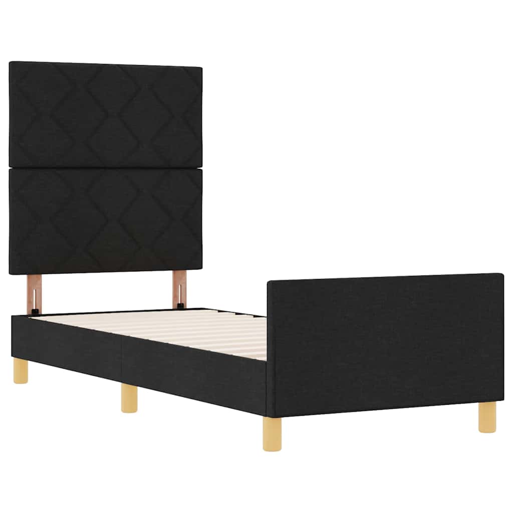 Struttura del letto con testiera Nero 80 x 200 cm Tessuto