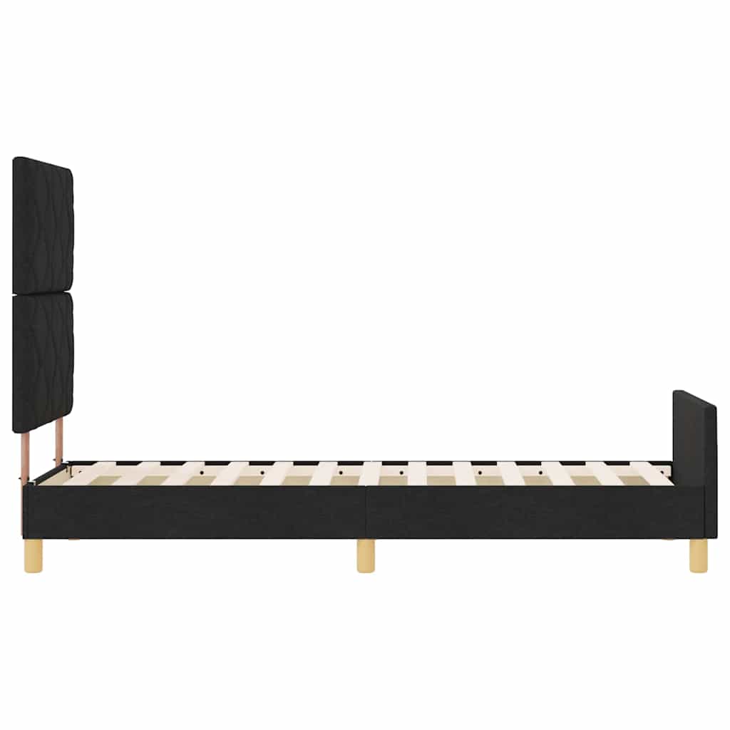 Struttura del letto con testiera Nero 80 x 200 cm Tessuto | homemem39
