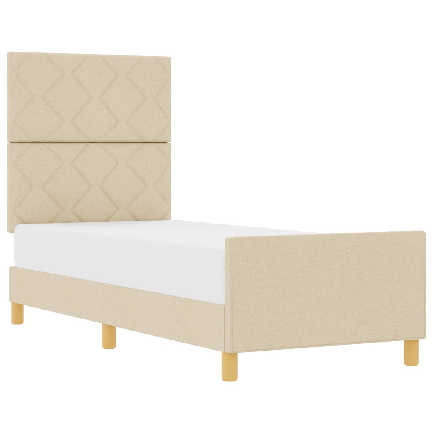 Struttura del letto con testiera Crema 80 x 200 cm Tessuto | homemem39