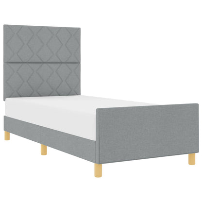 Struttura del letto Grigio chiaro 100 x 200 cm Tessuto | homemem39