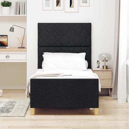 Struttura del letto con testiera Nero 100 x 200 cm Tessuto | homemem39
