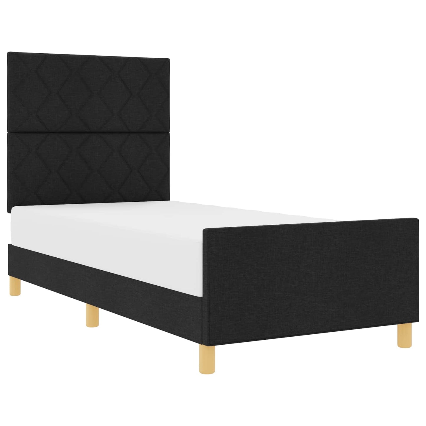 Struttura del letto con testiera Nero 100 x 200 cm Tessuto | homemem39