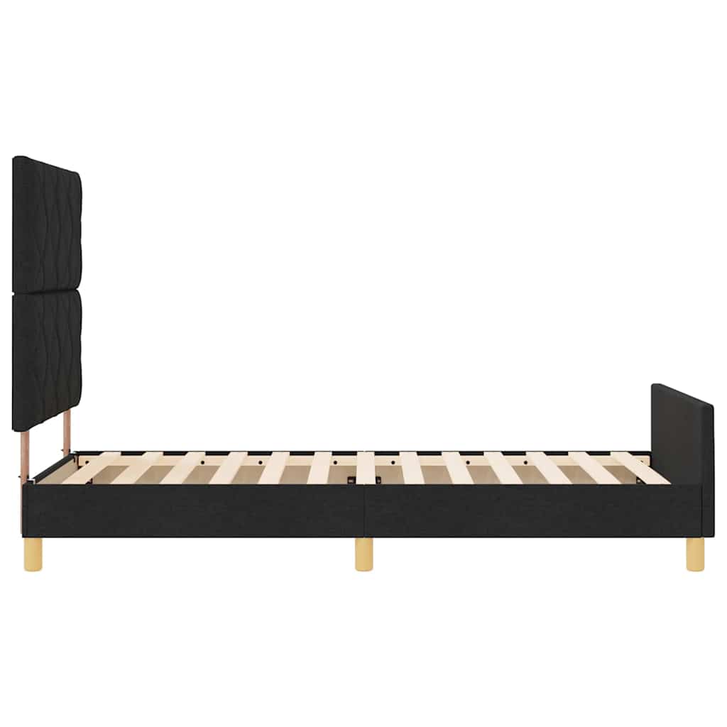 Struttura del letto con testiera Nero 100 x 200 cm Tessuto | homemem39