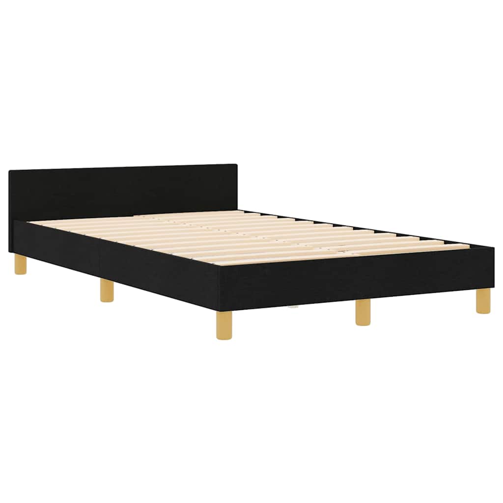 Struttura del letto con testiera Nero 120 x 190 cm Tessuto | homemem39