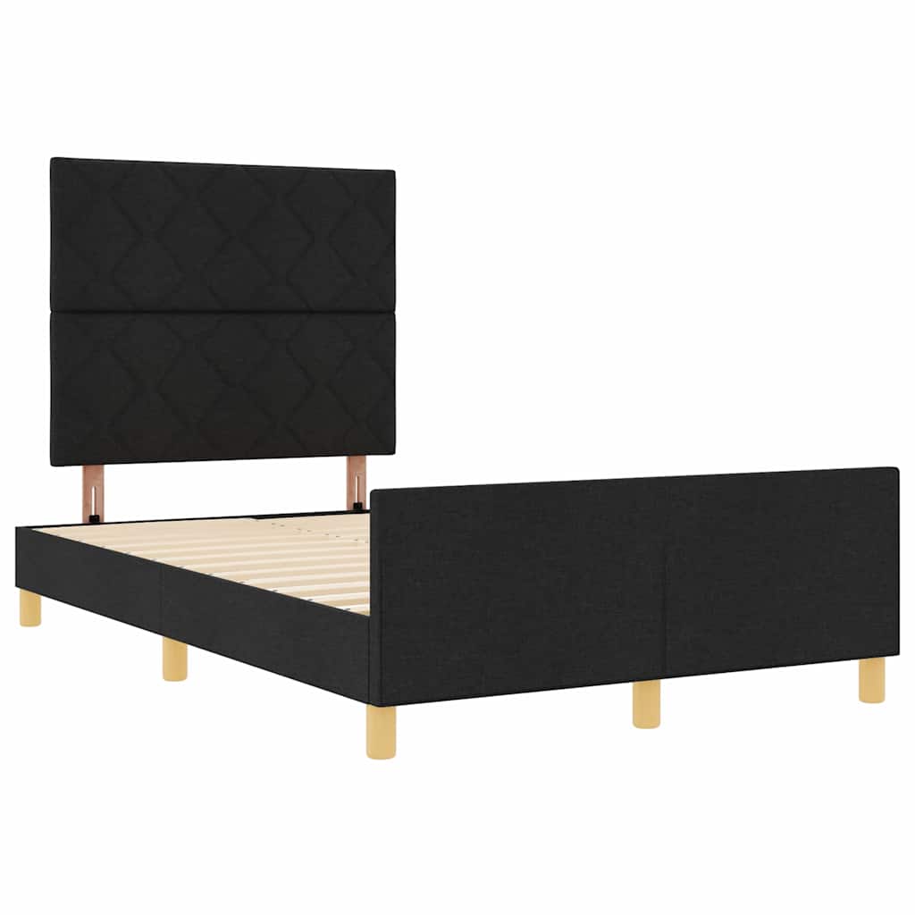 Struttura del letto con testiera Nero 120 x 190 cm Tessuto | homemem39