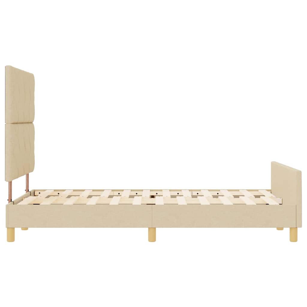 Struttura del letto con testiera Crema 120 x 190 cm Tessuto | homemem39