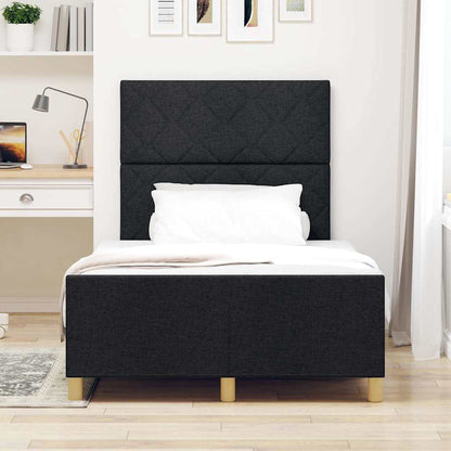 Struttura del letto con testiera Nero 120 x 200 cm Tessuto | homemem39