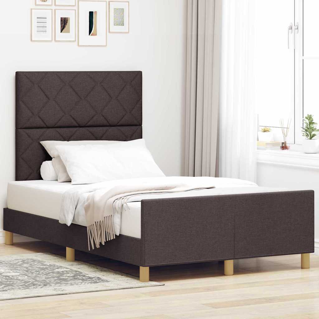 Struttura del letto Marrone scuro 120 x 200 cm Tessuto | homemem39