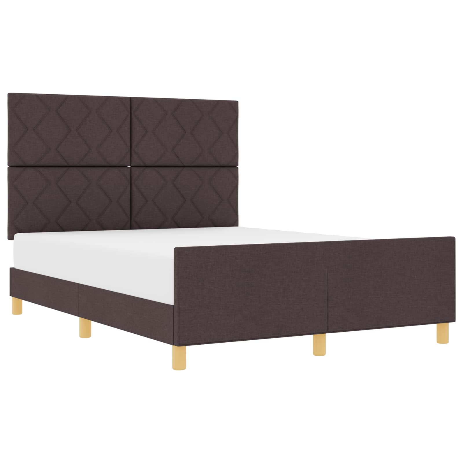 Struttura del letto Marrone scuro 140 x 190 cm Tessuto | homemem39