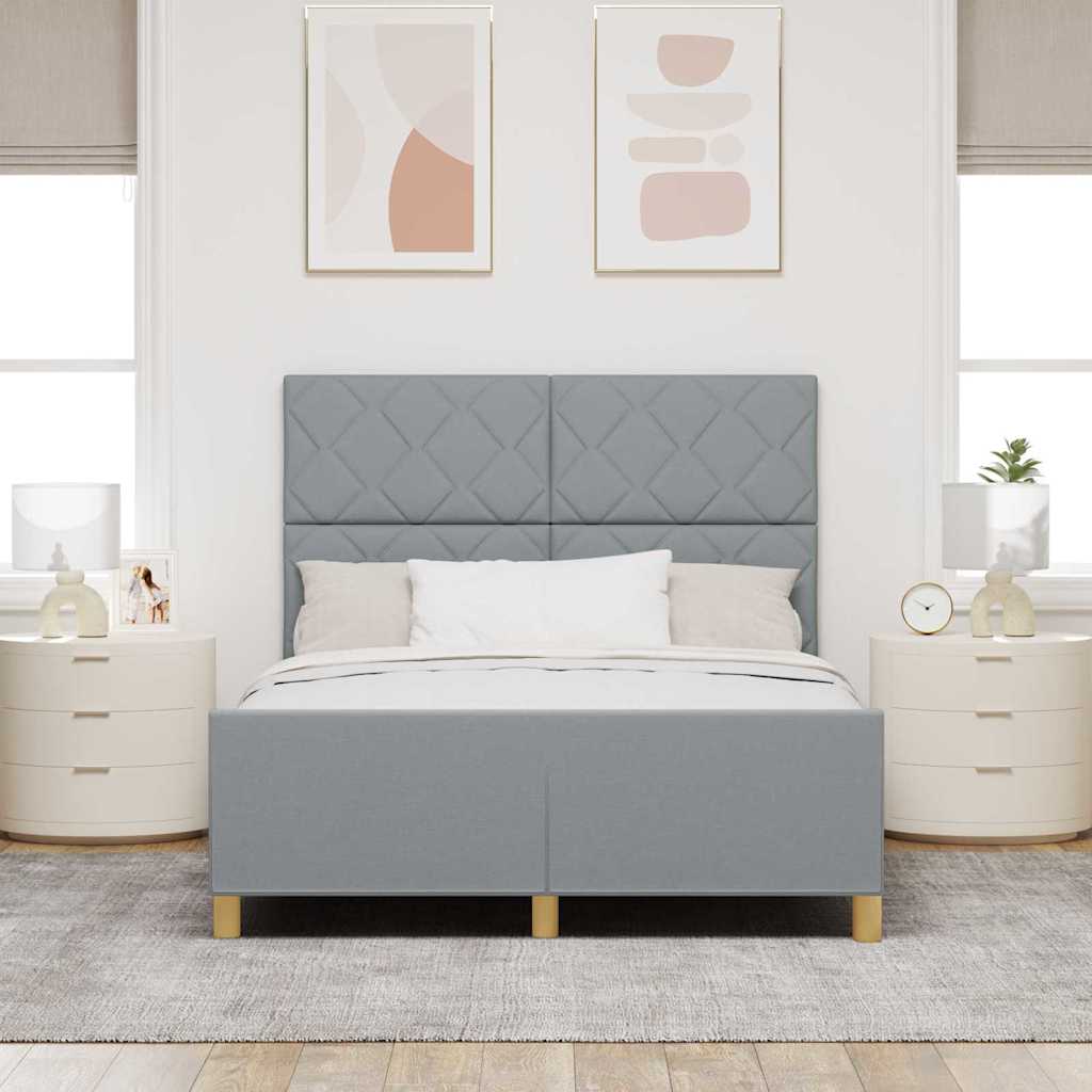 Struttura del letto Grigio chiaro 140 x 200 cm Tessuto - homemem39