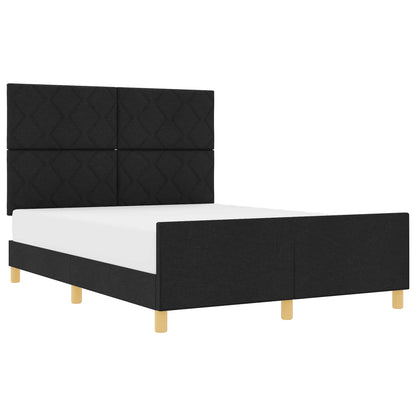 Struttura del letto con testiera Nero 140 x 200 cm Tessuto | homemem39