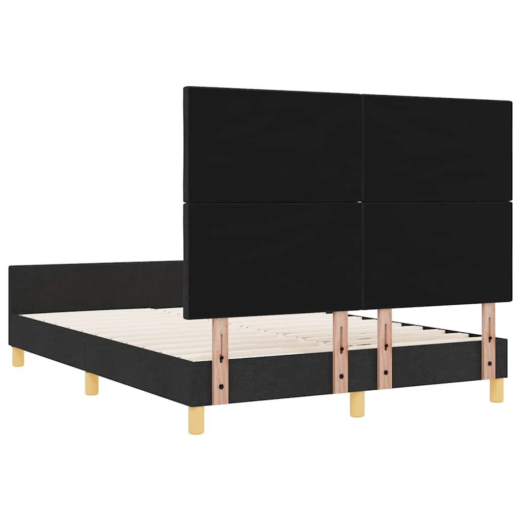 Struttura del letto con testiera Nero 140 x 200 cm Tessuto | homemem39
