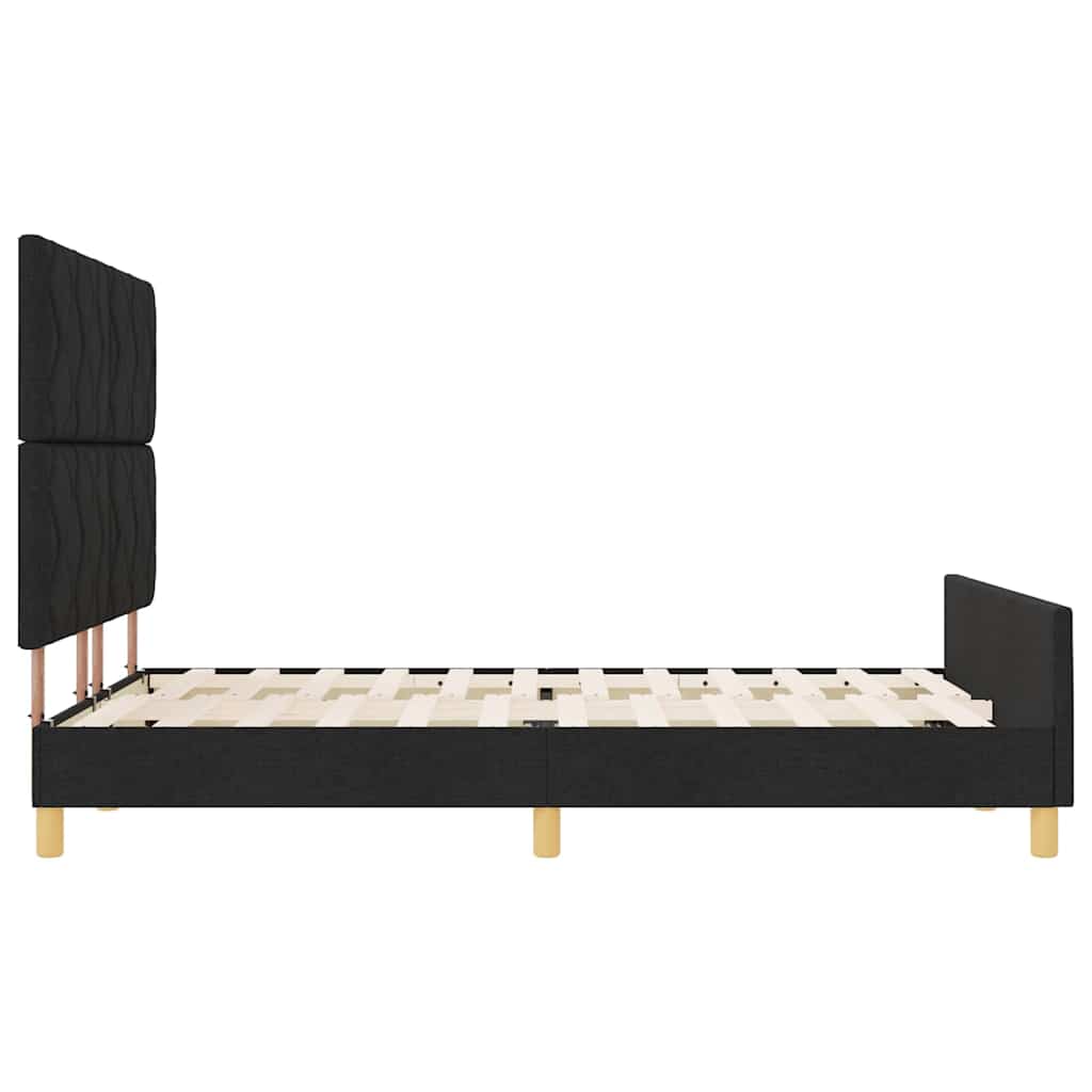 Struttura del letto con testiera Nero 140 x 200 cm Tessuto | homemem39