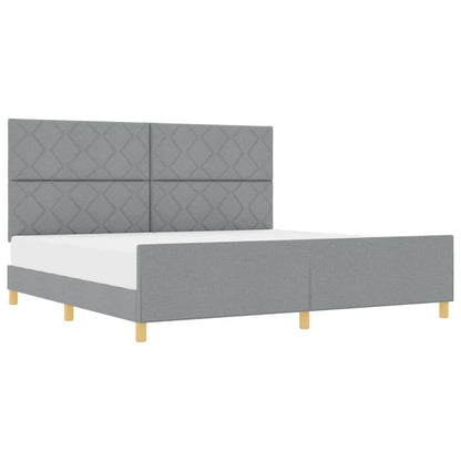 Struttura del letto Grigio chiaro 200 x 200 cm Tessuto - homemem39