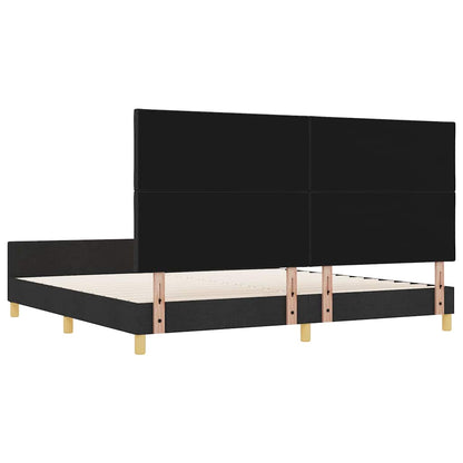 Struttura del letto con testiera Nero 200 x 200 cm Tessuto | homemem39