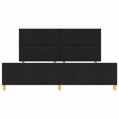 Struttura del letto con testiera Nero 200 x 200 cm Tessuto | homemem39