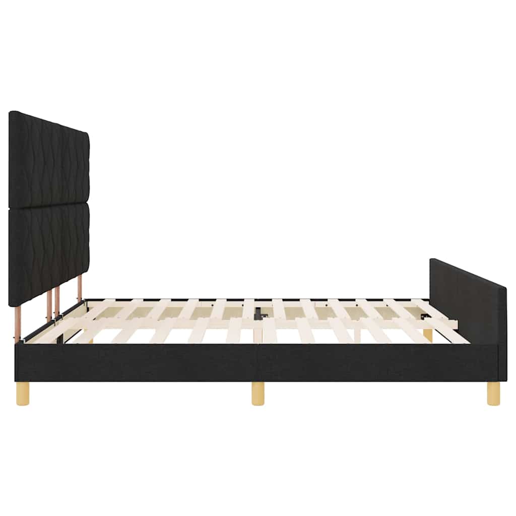 Struttura del letto con testiera Nero 200 x 200 cm Tessuto | homemem39