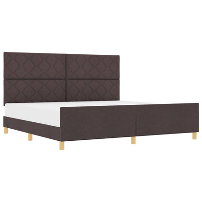 Struttura del letto Marrone scuro 200 x 200 cm Tessuto | homemem39