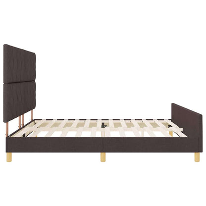 Struttura del letto Marrone scuro 200 x 200 cm Tessuto | homemem39