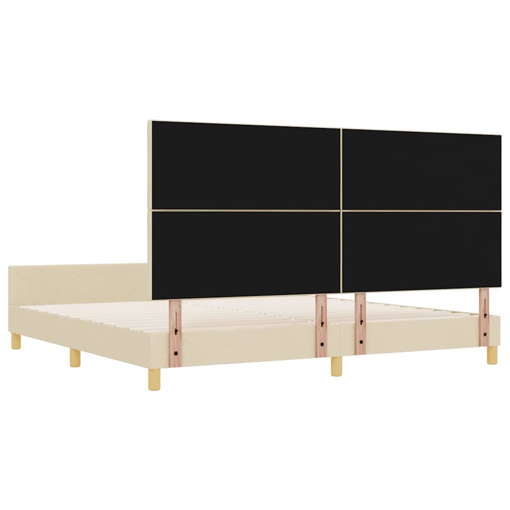 Struttura del letto con testiera Crema 200 x 200 cm Tessuto