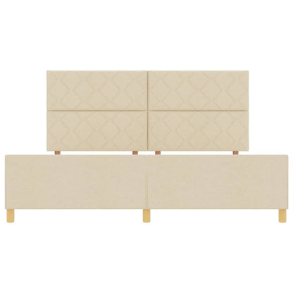 Struttura del letto con testiera Crema 200 x 200 cm Tessuto